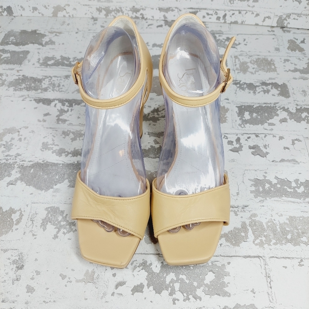 New Franco Sarto Dima Beige Block Heel Sandals A211 - Picture 10 of 14